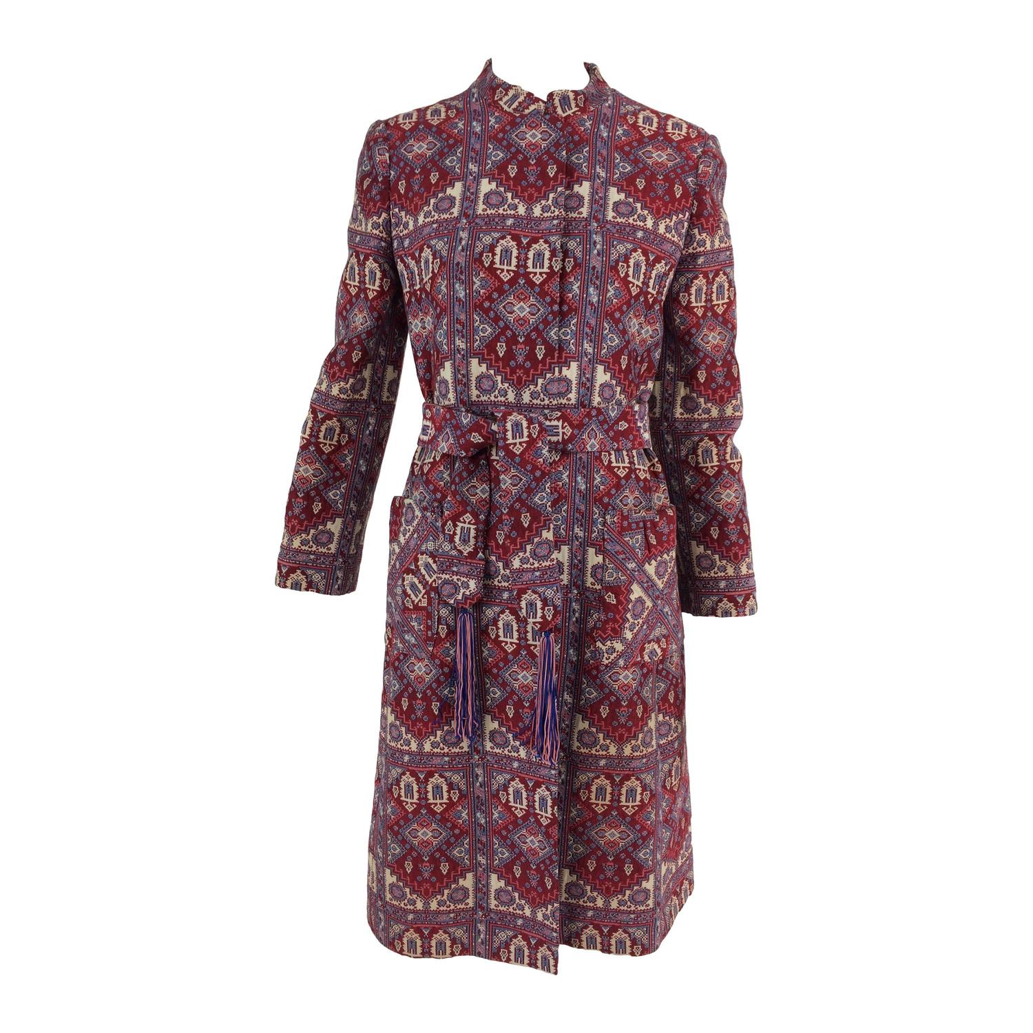 Tapestry coat in a Moorish design pattern Saks 5th Ave. 1960s at 1stdibs