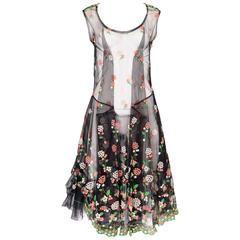 Comme des Garcons Embroidered Tulle Dress