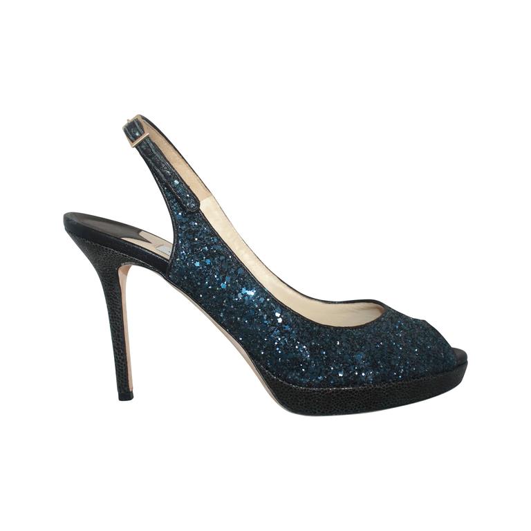 navy peep toe slingbacks
