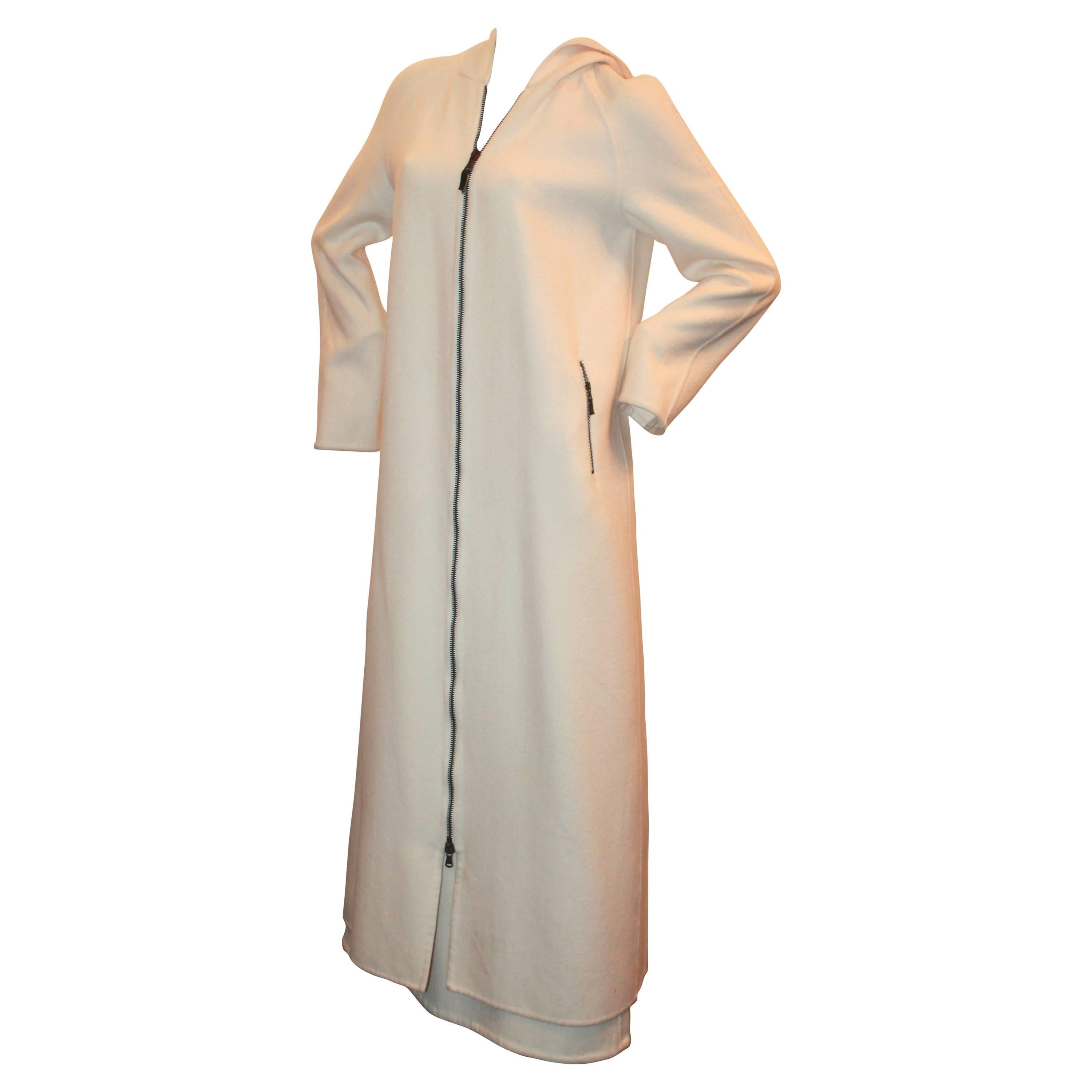 Michael Kors 1990's Vintage Ivory Cashmere Coat & Maxi Skirt Set - L
