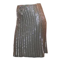 Ralph Lauren Black Label Silver Beaded Skirt - L