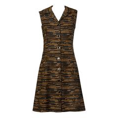 Adele Simpson 1960s Vintage Woven Wool Shift Dress or Vest 9