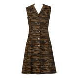 Adele Simpson 1960s Vintage Woven Wool Shift Dress or Vest