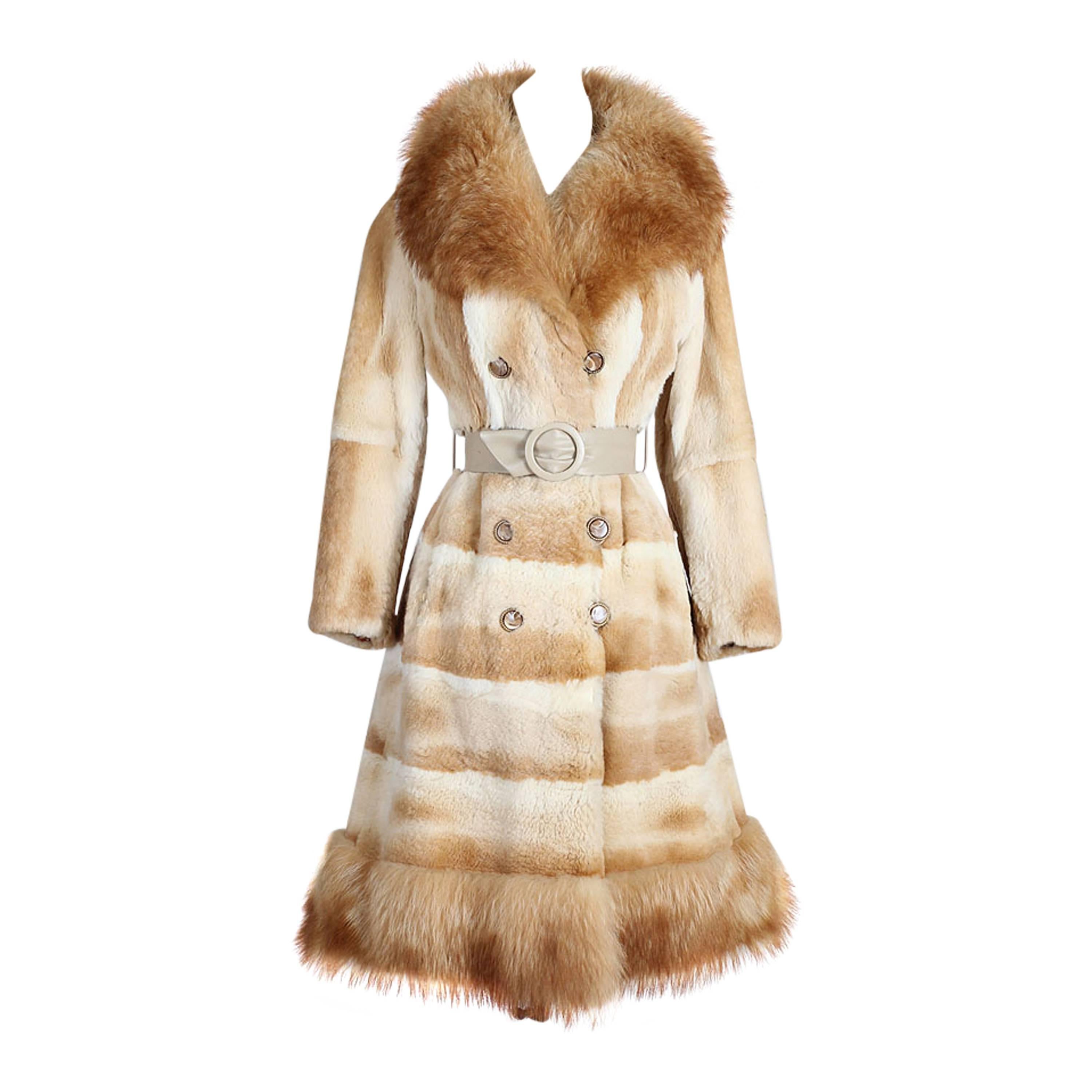 Vintage 1960s Fox Fur Princess Coat For Sale