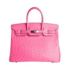 Hermès Birkin 35 Pink Ostrich leather ref.757768 - Joli Closet