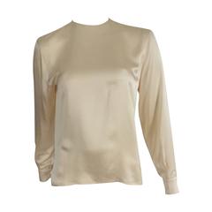 Dior 80s cream silk blouse size 4. 