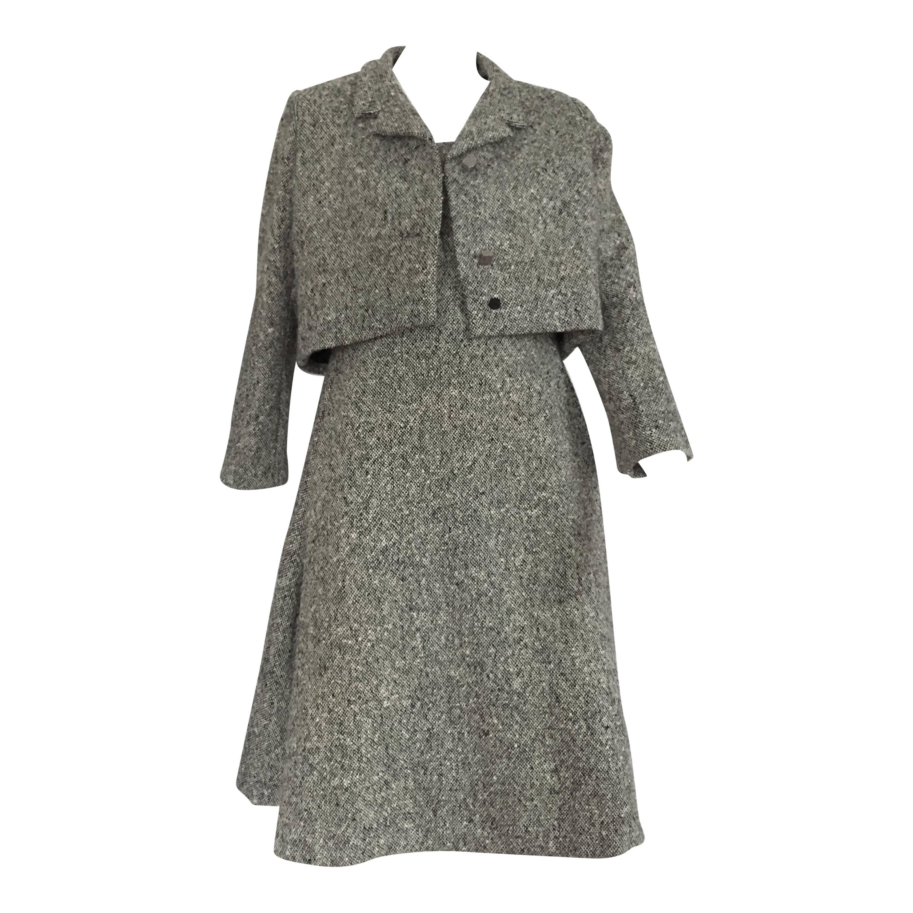 Gustave Tassell 1965 wool dress with jacket size 12 / 14.  For Sale