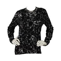 Balenciaga Black & White Marble Print Knit Top sz 42 rt. $1, 095