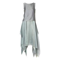 Vintage Zoran Smokey Grey Chiffon Tank and Skirt Ensemble