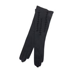 Black leather cut work gloves France 1960s 7 6