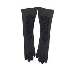 Black leather cut work lace & cord work gloves never worn 7 France 12