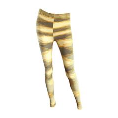 New Missoni Signature Yellow Striped Stretch Leggings / Pants 