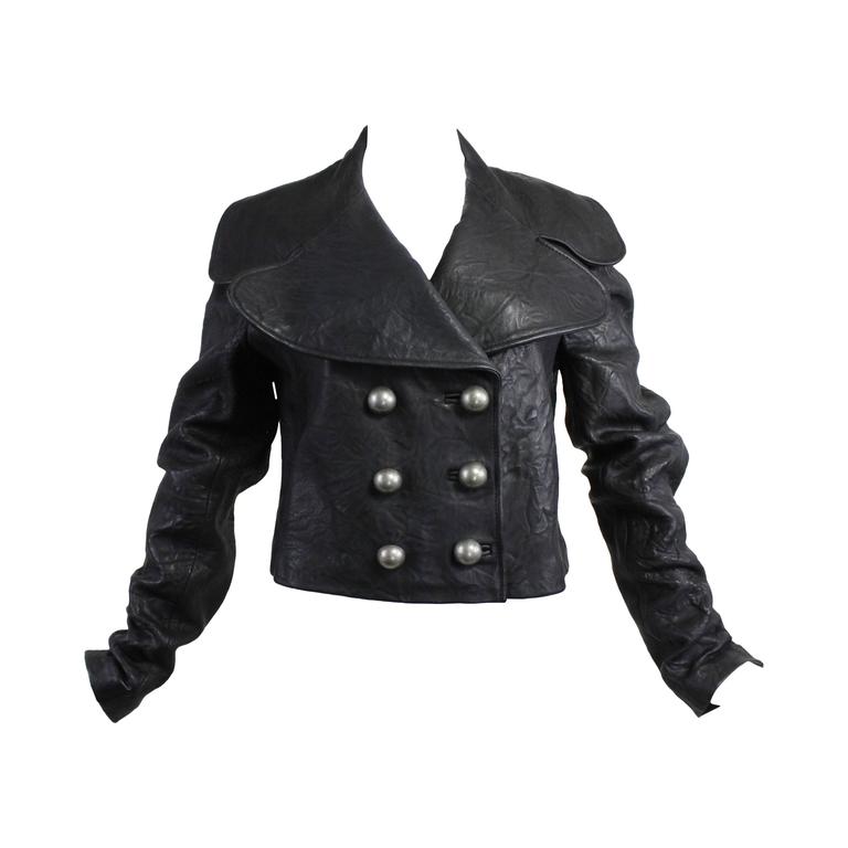2000s Thomas Wylde Leather Jacket with Skull Lining New Old