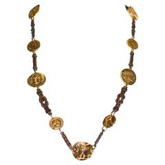 Vintage Les Bernard Relic Coin Necklace