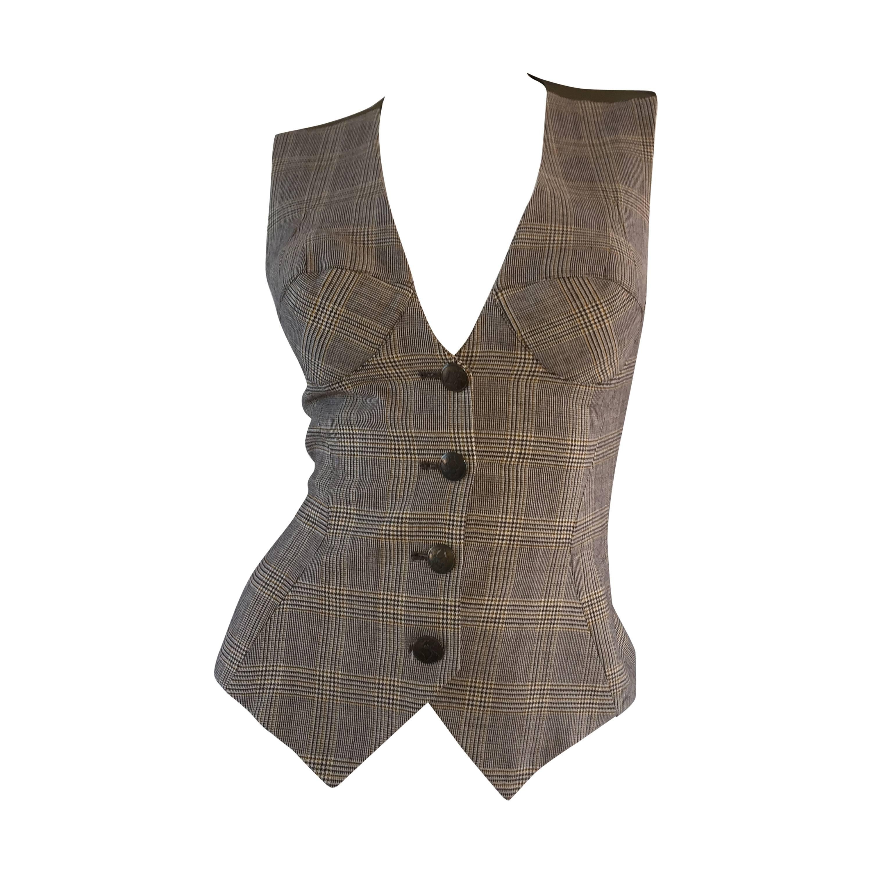 Important Vintage Byron Lars for Bergdorf Goodman ' Cone ' Waist Coat Vest Top