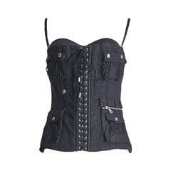Dolce and Gabbana Black Military Style Bustier 