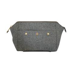 Used Yves Saint Laurent Grey Flannel Bag with Top Zip - GHW