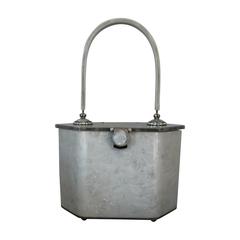Vintage Rialto NY 1950's Grey Lucite Hexagon Top Handle Handbag