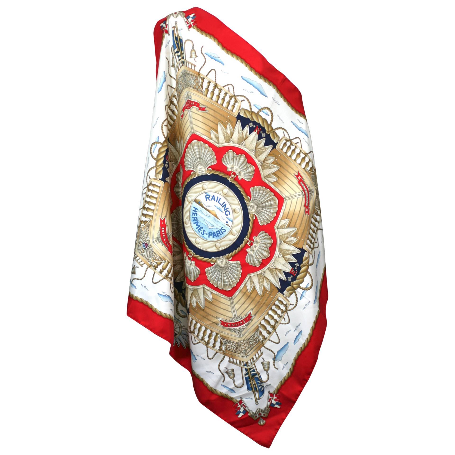 Hermes Nautical Scarf, "Railing"