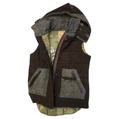 New Da-Nang Knit Wool Vest With Detachable Hood Sz M $486
