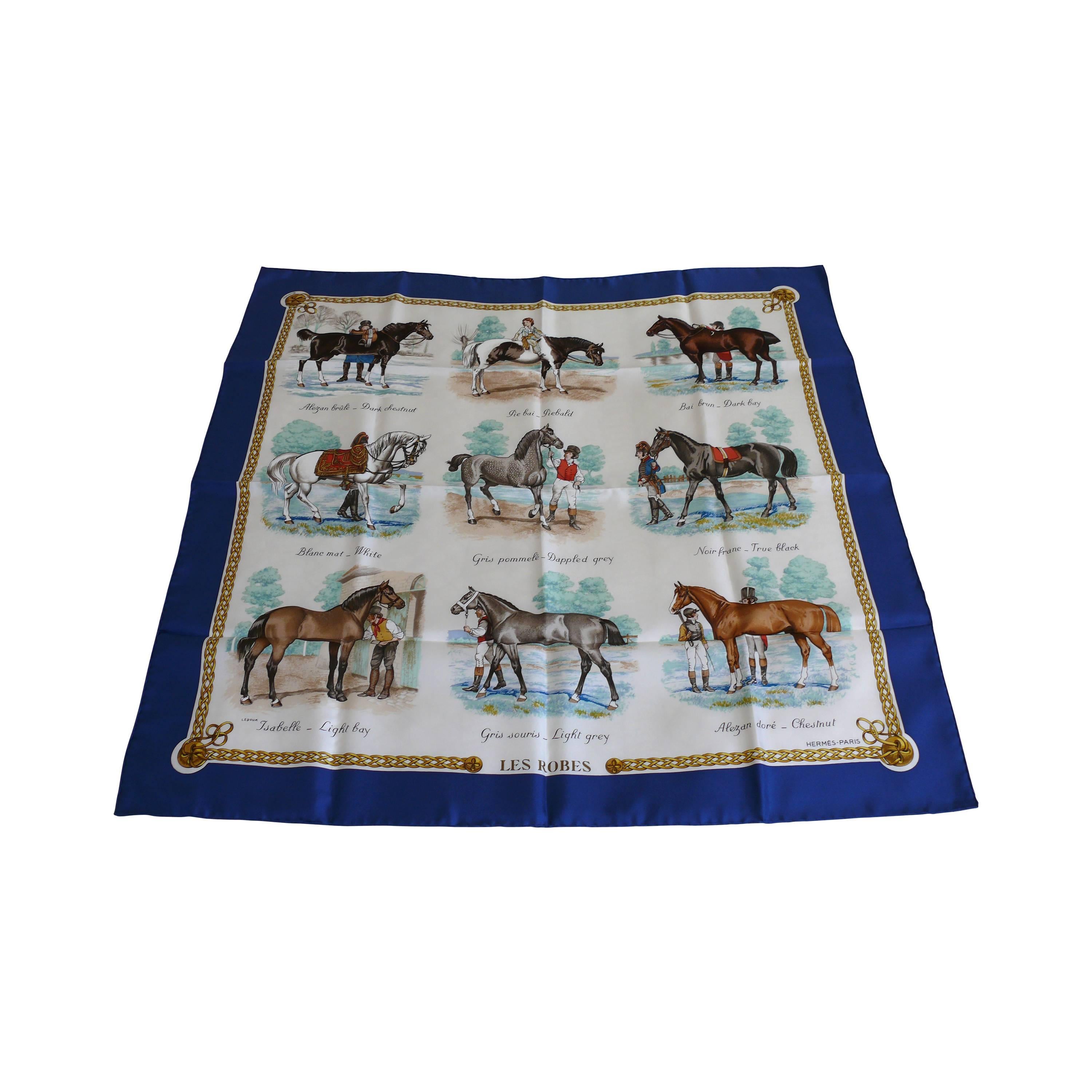 Hermes Seidenschal Carre Pferd Druck "Les Robes" von Ledoux