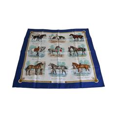 Vintage Hermes Silk Carre Scarf Horse Print "Les Robes" by Ledoux