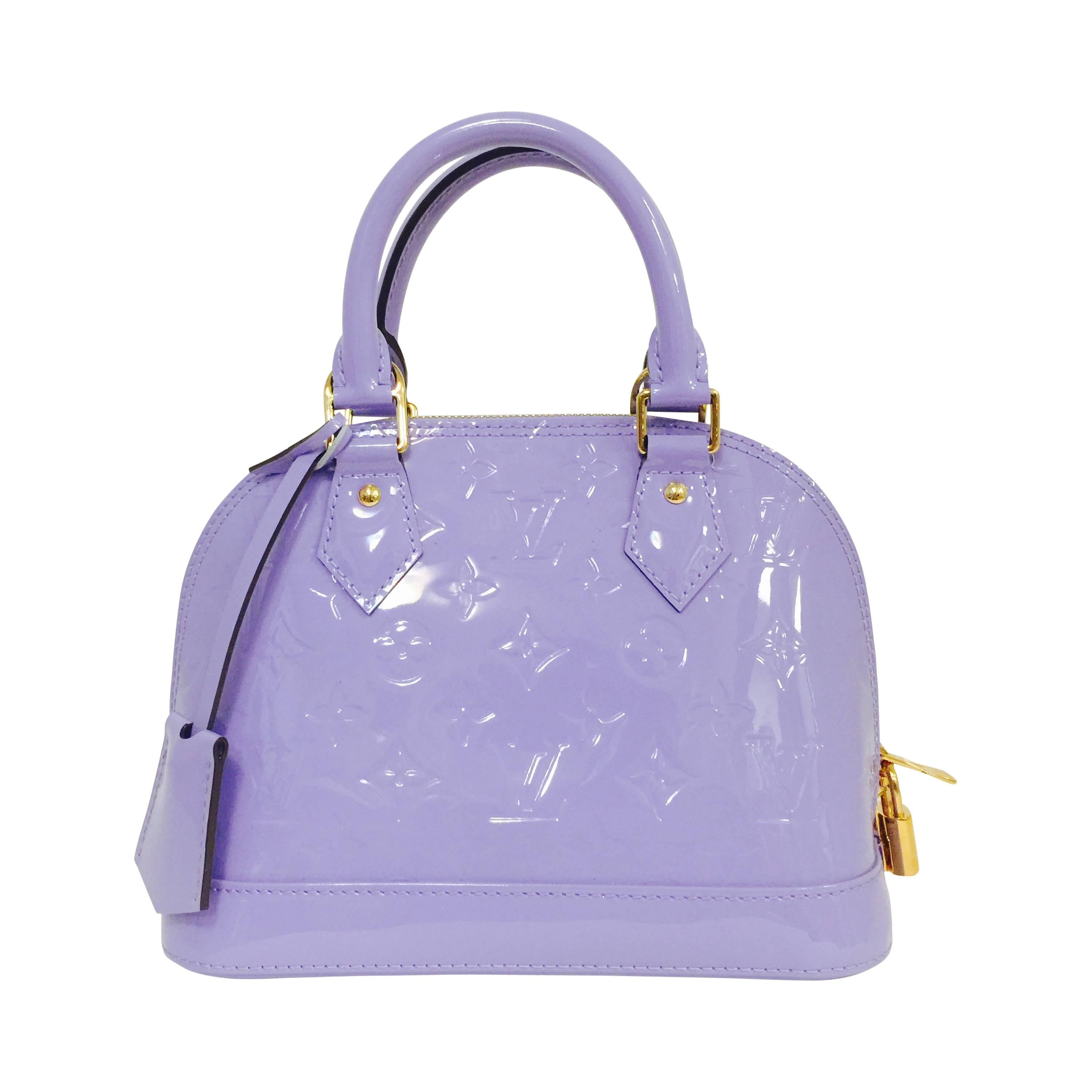 Louis Vuitton 2014 Spring Limited Edition Vernis Alma BB MV Lilias Bag   For Sale