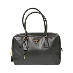 Black Prada Saffiano Lux City Bag  