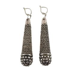Rare 1980s Oversized Jean Paul Gaultier Paris Silvered Metal Pierced Earrings 1
