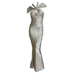 Oscar de la Renta Metallic Silk Siren Gown