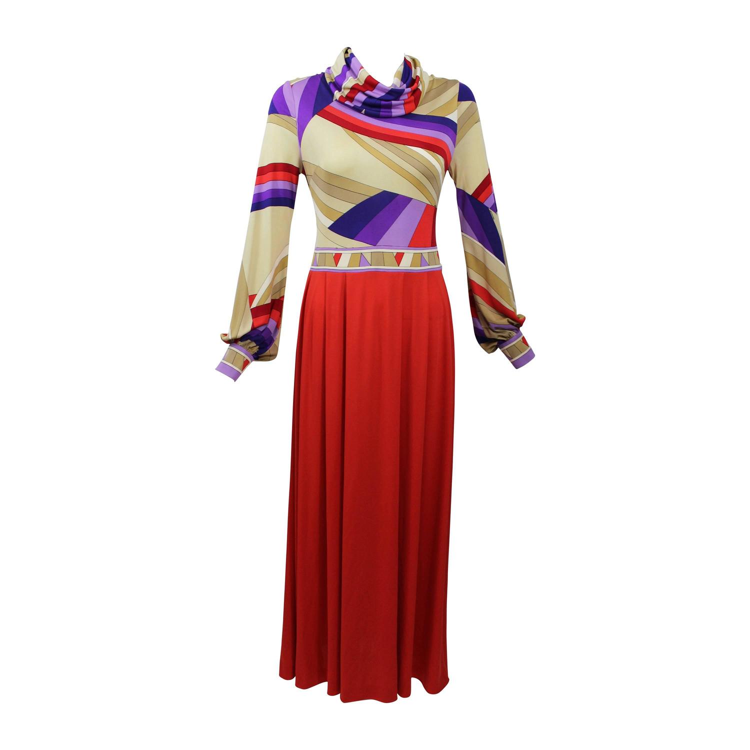 1970s Leonard Paris Silk Jersey Swirl Print Maxi Dress Vintage 1970s Leonard Paris Silk Jersey Swirl Print Maxi Dress Vintage Doented For At 1stdibs