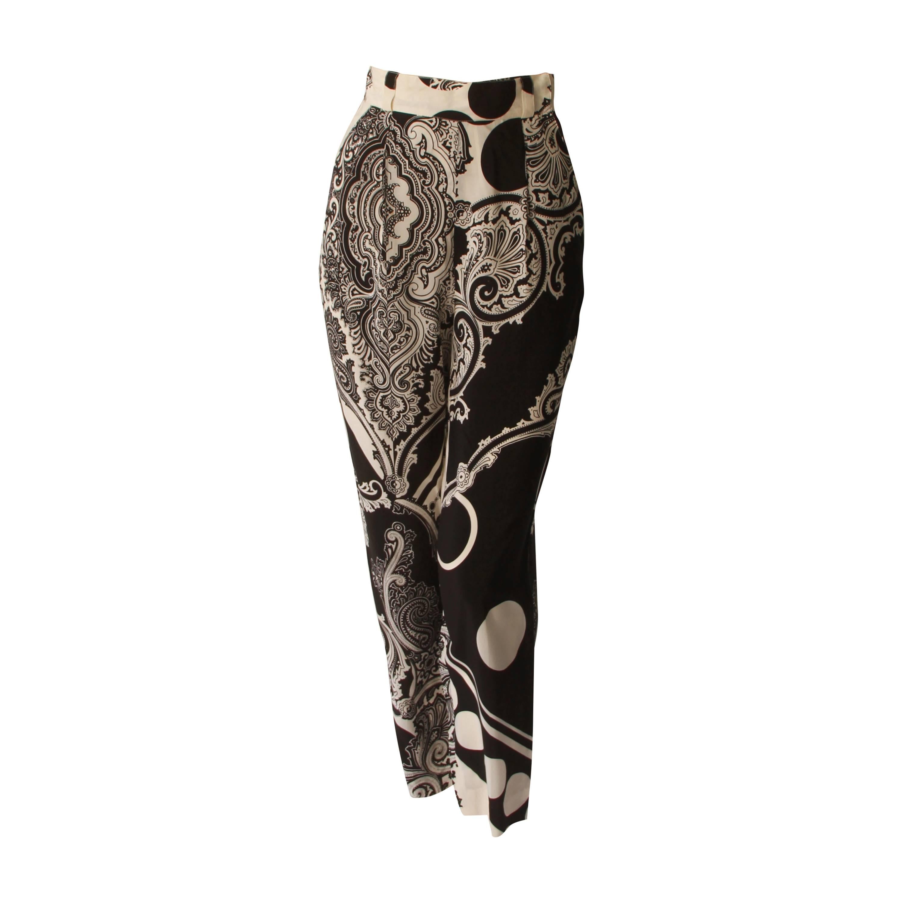Gianni Versace Silk Printed Pants Spring 1991 For Sale