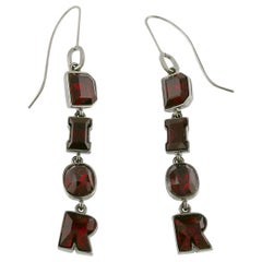 CHRISTIAN DIOR by John Galliano Vintage Jewelled Logo Dangling Earrings