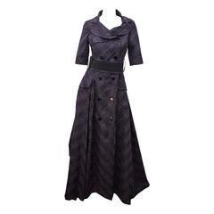 Carolina Herrera Purple and Black Patterned Gown 2
