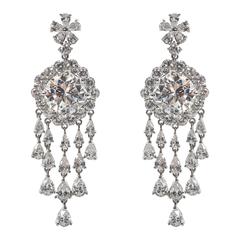 Glamourous Faux Round Diamond Chandeliers Earclips 4