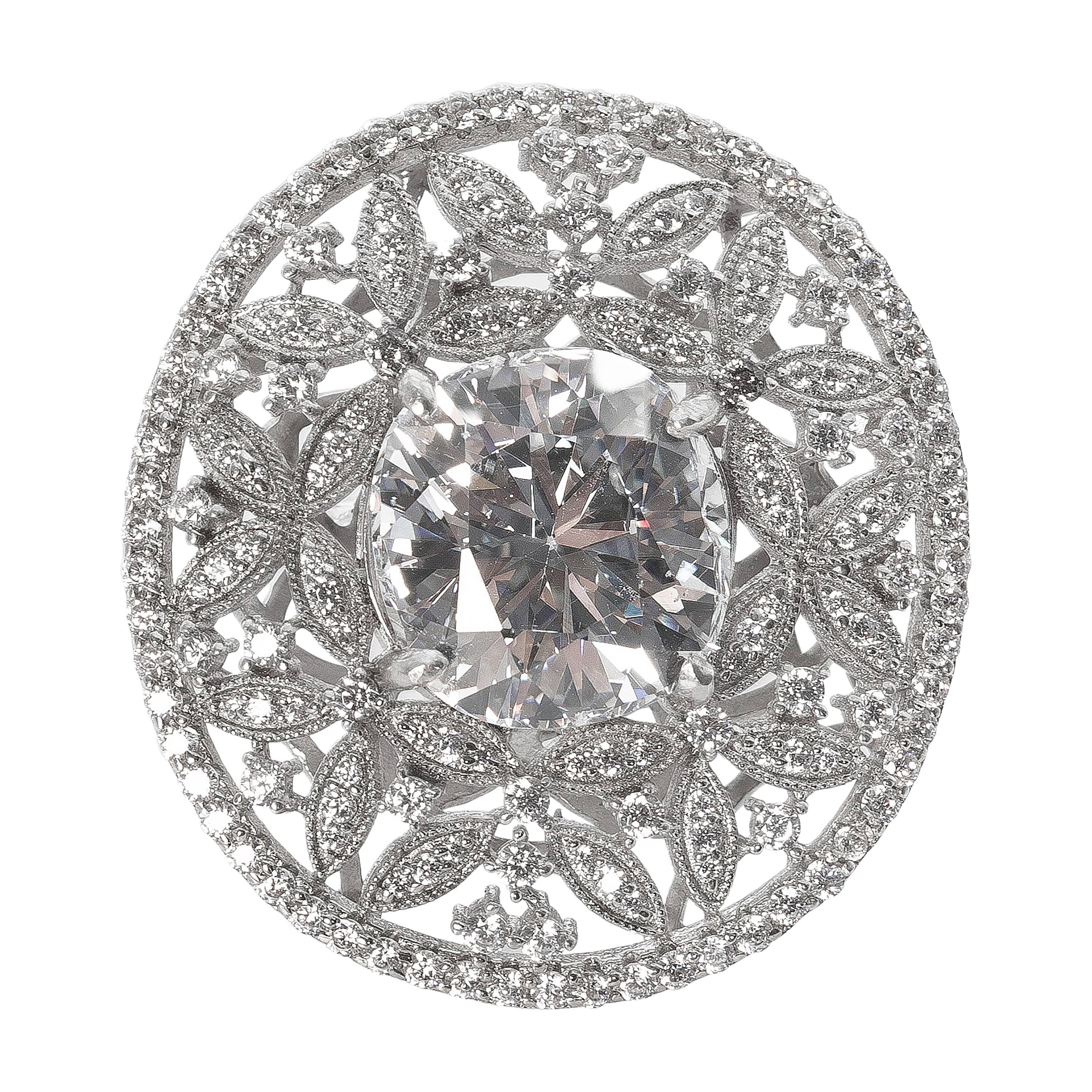 Amazing Large Faux Diamond Edwardian Style Dinner Ring