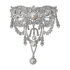 Magnificent Edwardian Garland Style Large Faux Diamond Pin 9