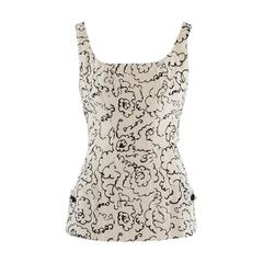 Vintage Chanel Printed Silk Corset Top, Spring-Summer 1993