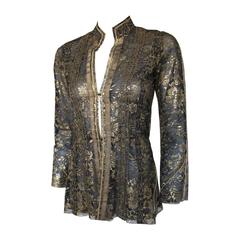 Thea Porter "Chazara" Schwarz & Gold Spitze Abendjacke Top ca.1975/1978