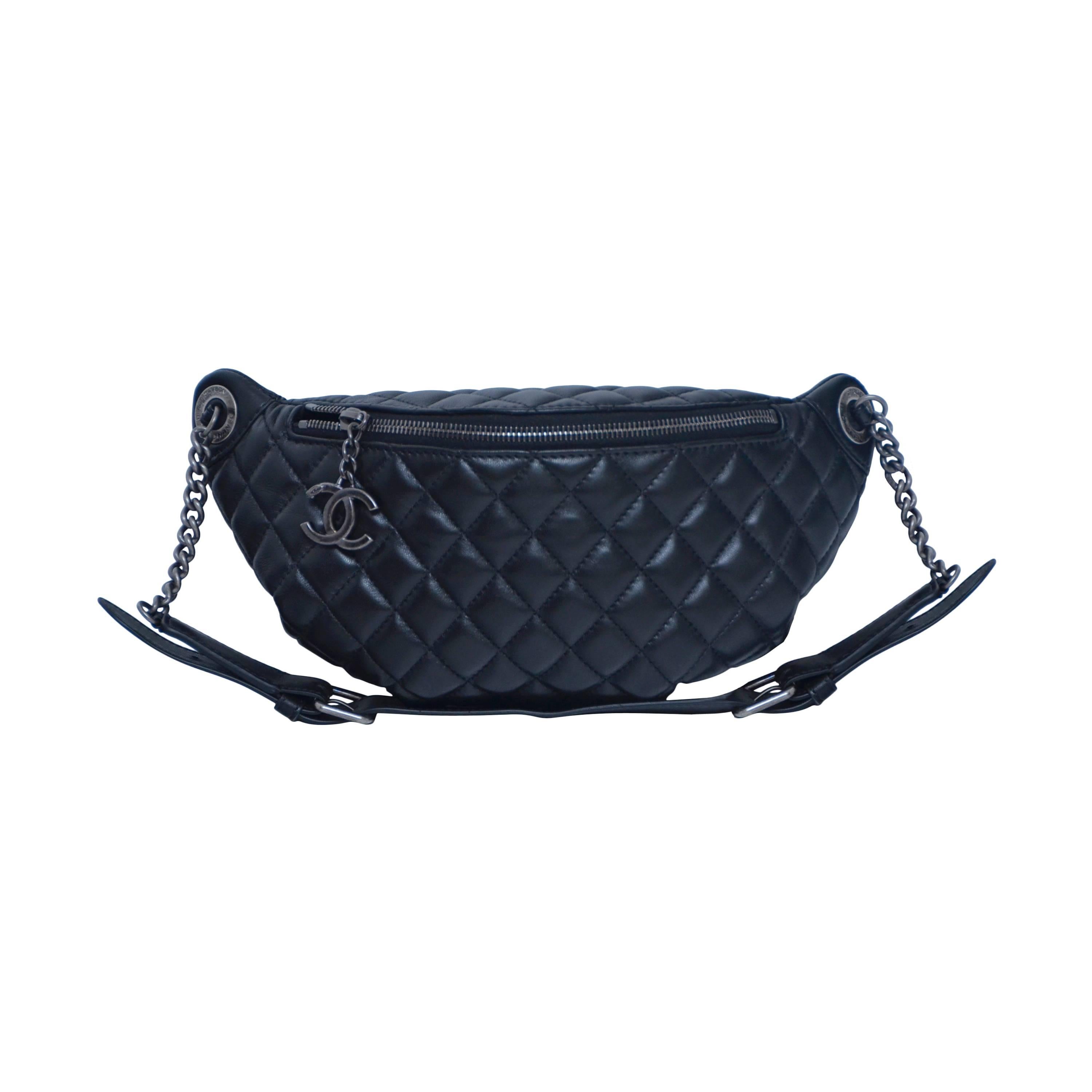 CHANEL Lambskin Black Waist Bag 2014  NEW  Fergie Love It ........