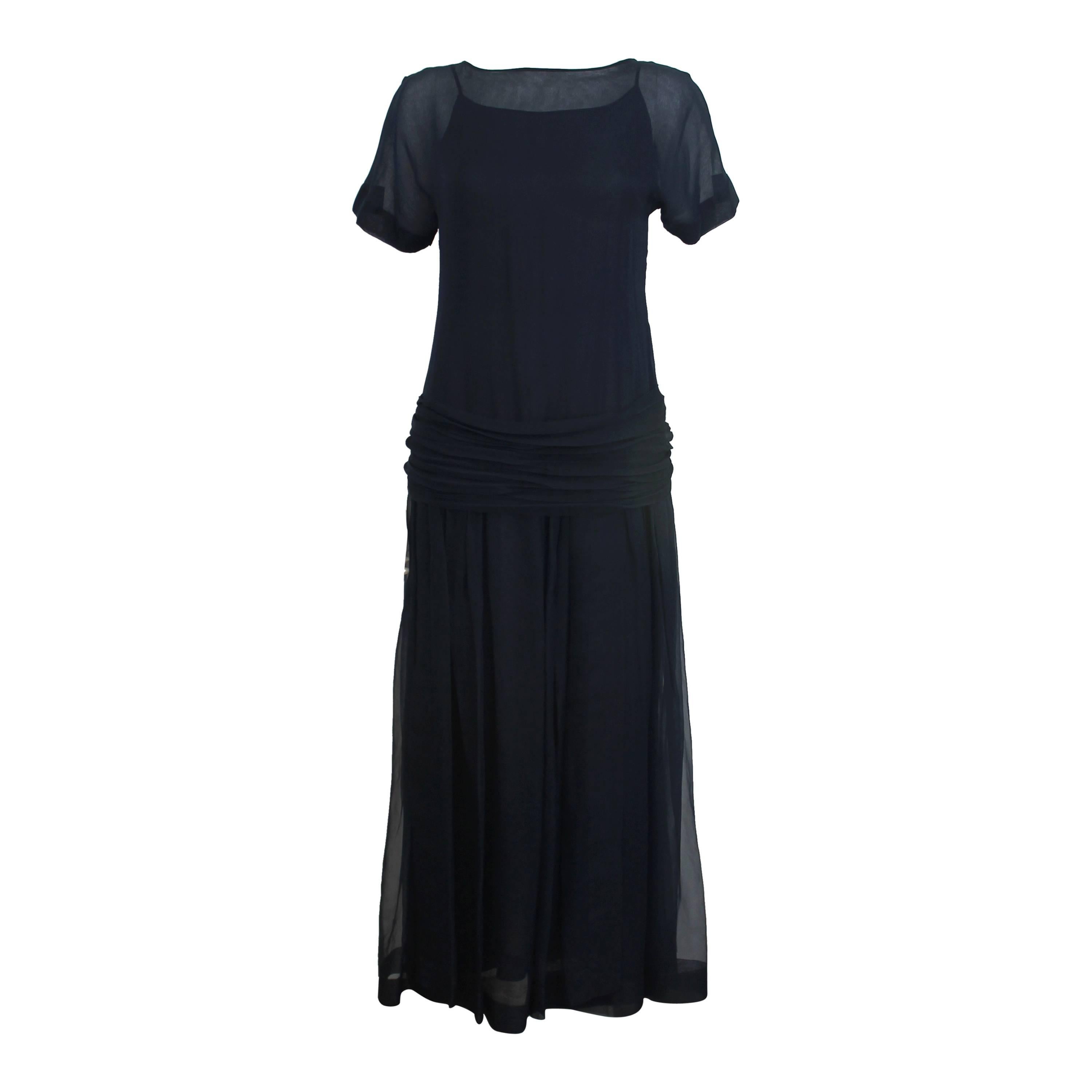 Chanel AW 2006 Navy BowBack Dress at 1stDibs