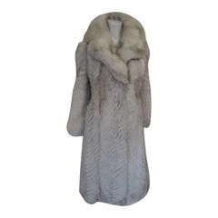 Vintage full length arctic fox fur coat