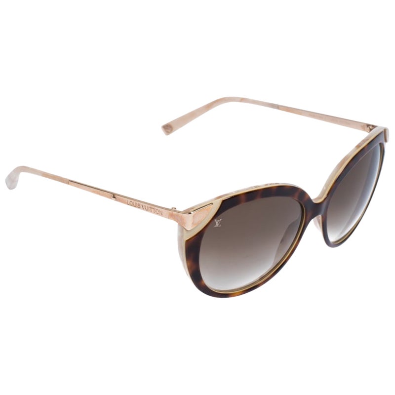 Louis Vuitton Brown/Brown Gradient Z0620E Amber Cat Eye Sunglasses For Sale  at 1stDibs