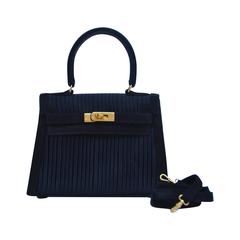  HERMES Mini Kelly Bag 20CM Black Pleated   Collectors Piece