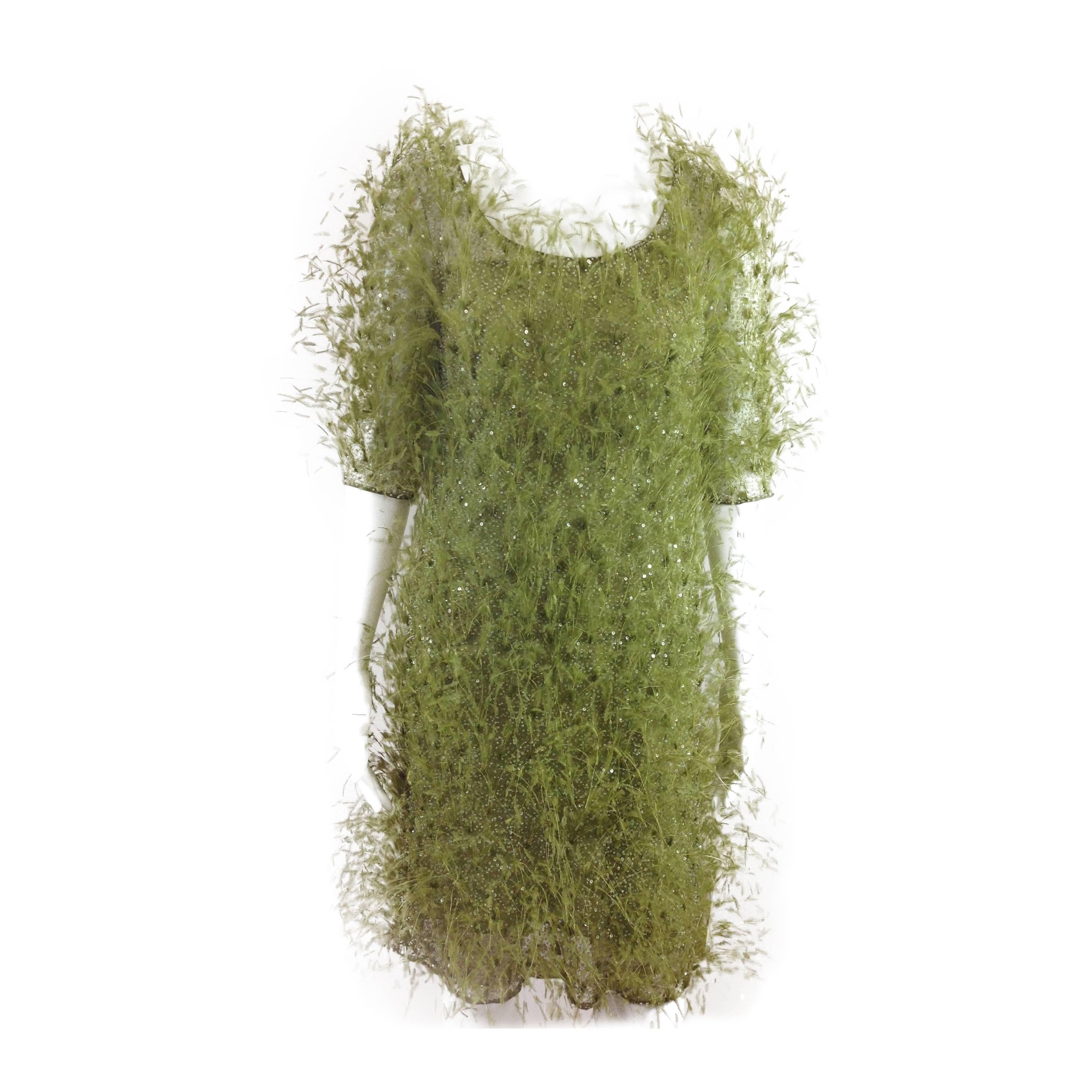 Chado Ralph Rucci lime green party in a dress! For Sale