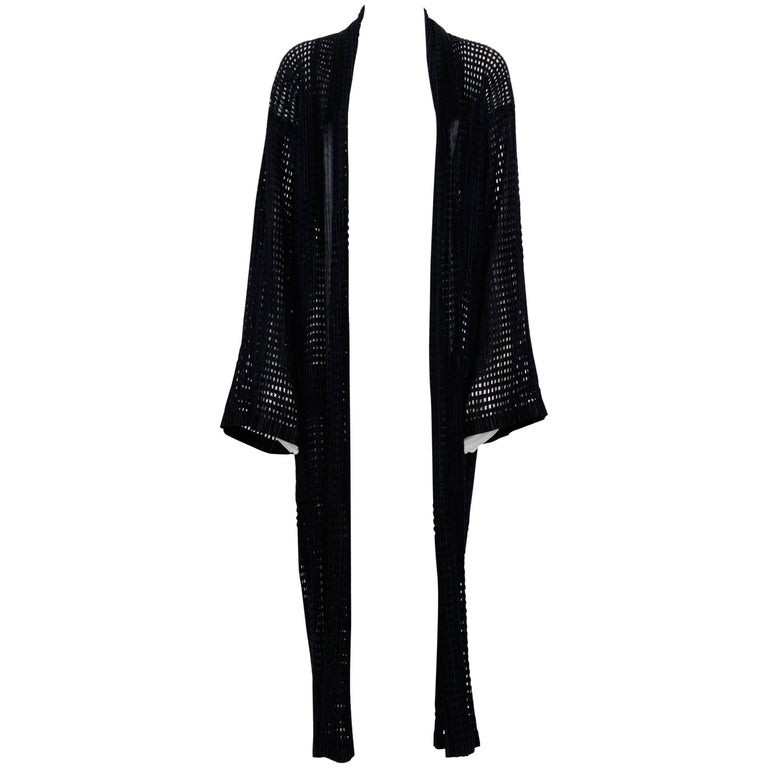 ISSEY MIYAKE 80's Vintage Woven Pleats Please Long Coat For Sale at 1stDibs