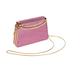 Judith Leiber Pink Swarovski Crystal Minaudière Clutch Evening Bag Purse 10