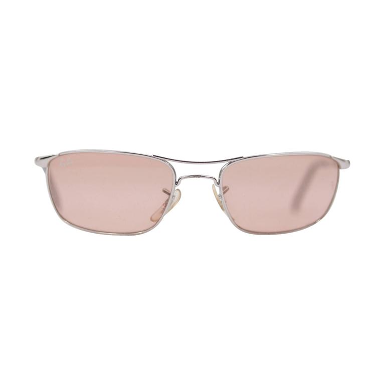 RAY BAN Silver Metal SUNGLASSES RB3132 003/50 54/18 Pink Lenses EYEWEAR  Shades at 1stDibs