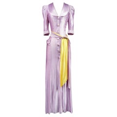 A French Evening Dress in Artificial silk fibrane - Early 1940s
