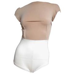 Früher Martin Margiela Colorblock rückenfreier Body Anzug